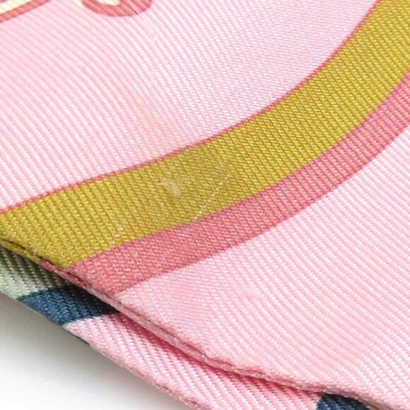 Auth HERMES Twilly Ribbon Scarf Pink/Multicolor Silk - Picture 4 of 12